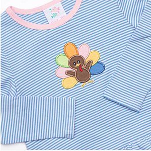 Stitchy Fish Turkey Ruffle Shirt